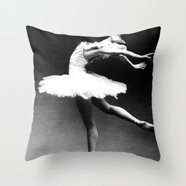 Swan Lake Ballet Magnificent Natalia Makarova black and white photograph  Throw Pillow