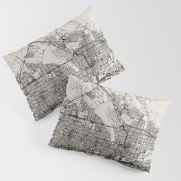 USA, San Bernardino City Map - Minimal Aesthetic Pillow Sham