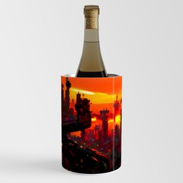 Postcards from the Future - Cyberpunk Cityscape Wine Chiller