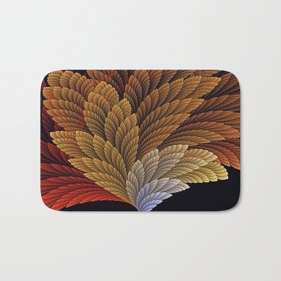 Decorative featherly pattern fan Bath Mat