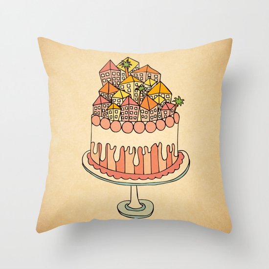 Cake Town Throw Pillow