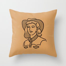 Cowgirl in Dusty Brown Throw Pillow