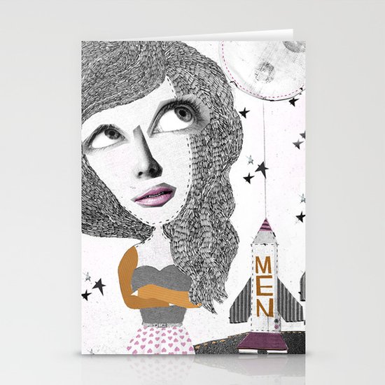 If we can put one man on the moon... why not them all? Stationery Cards