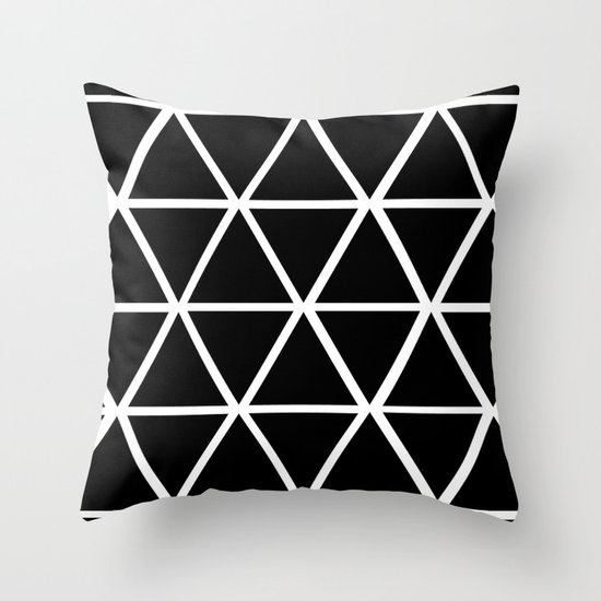 BLACK & WHITE TRIANGLES 2 Throw Pillow