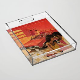Red&Gold&Me&You Collage Acrylic Tray