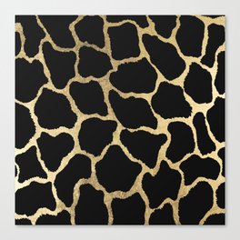 Elegant Abstract Black Gold Giraffe Animal Print Canvas Print