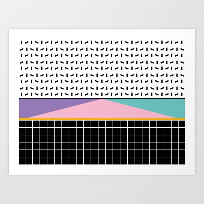 アート・デザイン・音楽 From Matt Black to Memphis Buy Memphis Synthwave Purple Pattern - A1, A2, A3 or A4 art