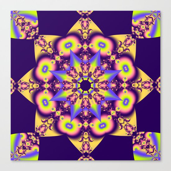 Decorative double star kaleidoscope Canvas Print