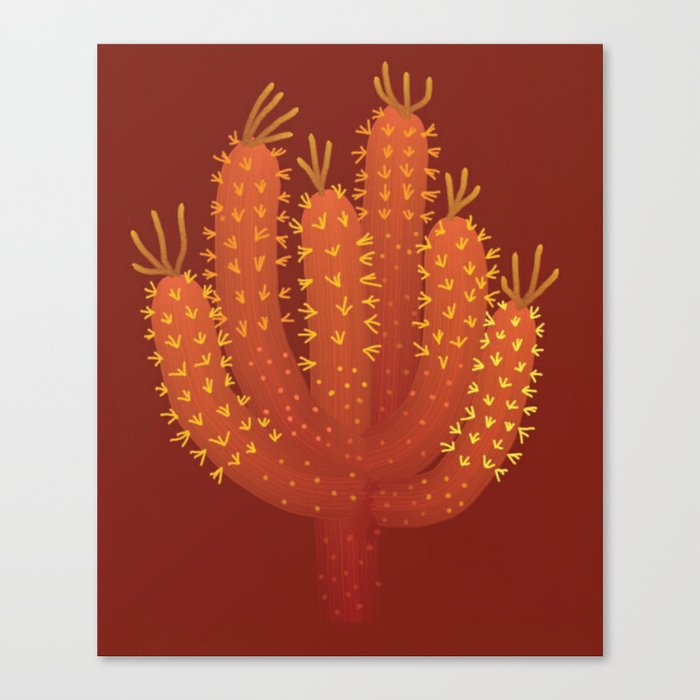 Brown Cactus - Warm Fource #cactuslover Canvas Print