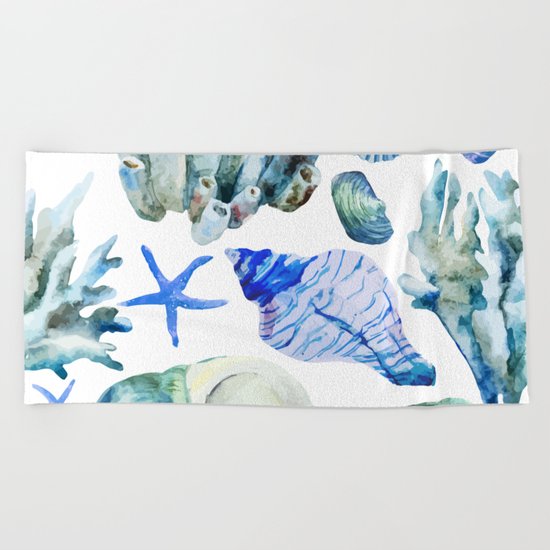 Sea Life Pattern 05 Beach Towel