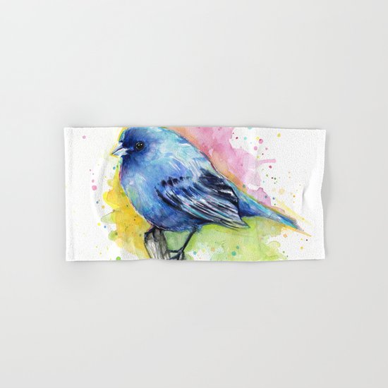 Blue Bird Indigo Bunting Colorful Animals Hand & Bath Towel