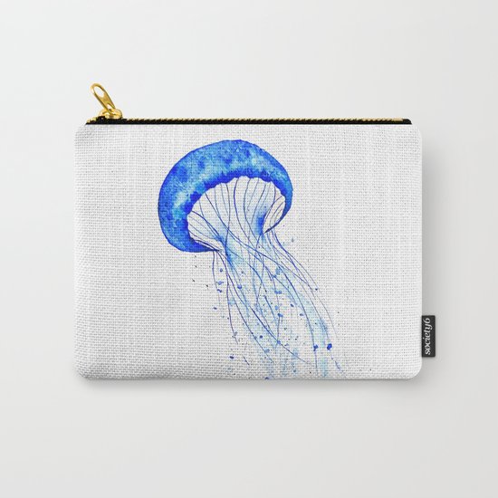 blue jellyfish watercolor Carry-All Pouch