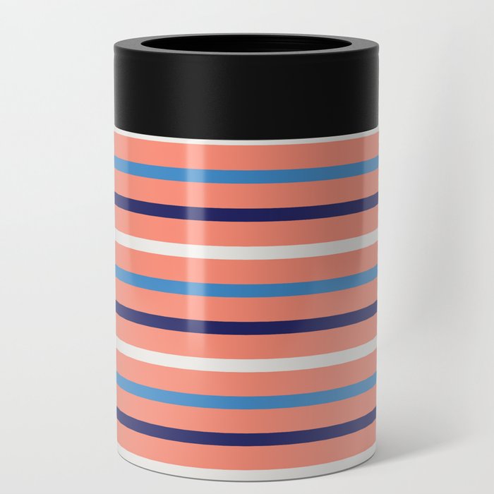 Color Lines Salmon Blue Can Cooler