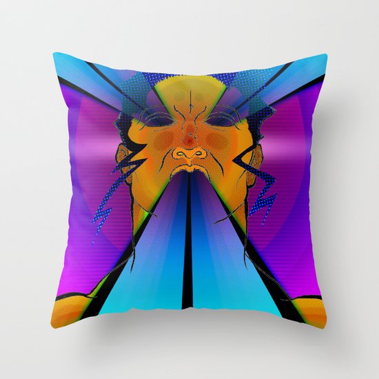 LAZER FACE Throw Pillow