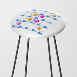 SYMETRIC GEOMETRIC LINE PATTERN OF BALLET DANCERS AND SWANS.  Counter Stool