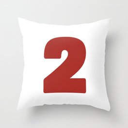 2 (Maroon & White Number) Throw Pillow