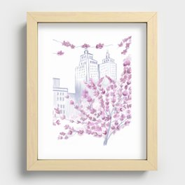 Cherry Blossom Tree Spring in New York City NYC Gathering of Lines Recessed Framed Print