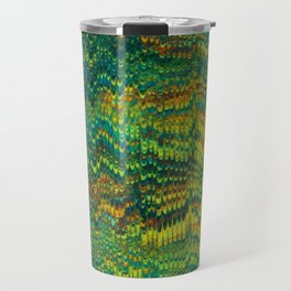 Abstract Organic Pattern Green and Yellow Travel Mug