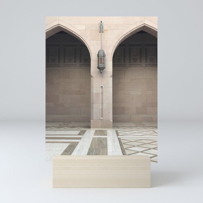 Symmetrical mosque archways, Oman photography series, no. 1 Mini Art Print