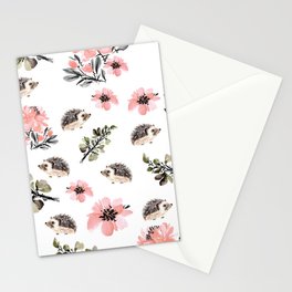Floral hedgehog Stationery Cards