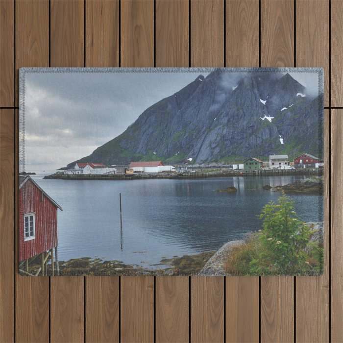 Norway Photography - Big Mountain In The Horizon Outdoor Rug