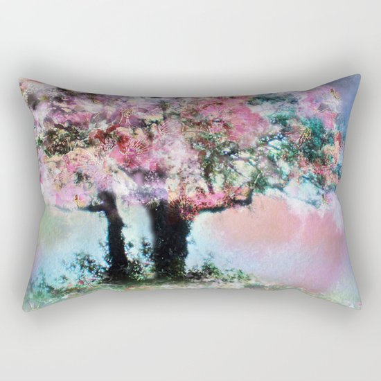 Cherry Blossom Trees Rectangular Pillow