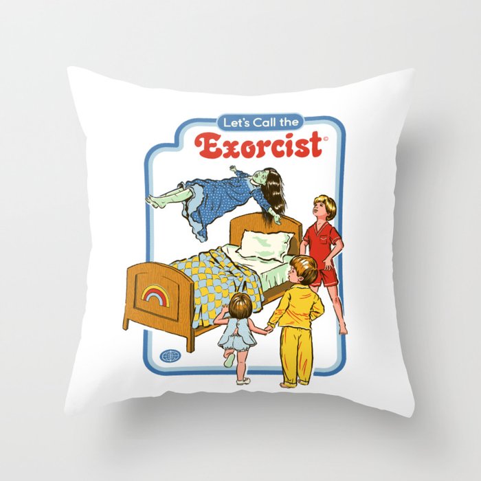LET'S CALL THE EXORCIST Throw Pillow