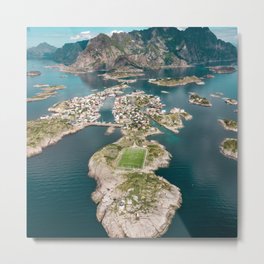 Norway Photography - Stunning View Over Norwegian Town By The Sea Metal Print | Sky, Nature, Travel, Landscape, Fjords, Trip, Northernlights, Travelphotography, Roadtrip, Norge 