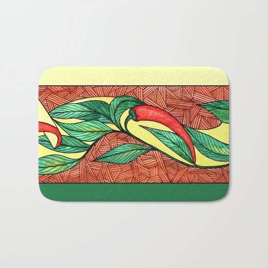 Hot red chili peppers Bath Mat