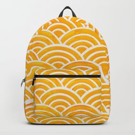 Japanese Seigaiha Wave – Marigold Palette Backpack