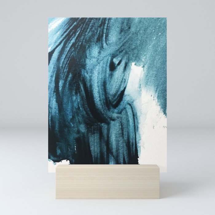 1 2 3 1 : blue abstract Mini Art Print