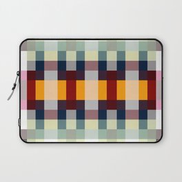 geometric symmetry art pixel square pattern abstract background in red brown yellow Laptop Sleeve