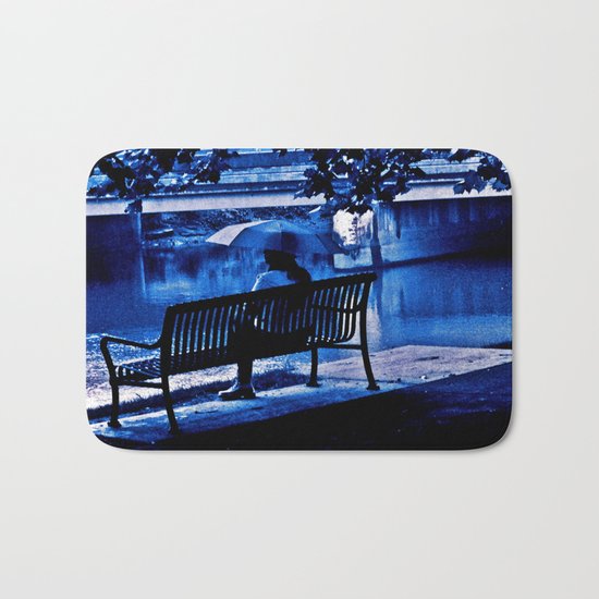 A Blue Morning Bath Mat