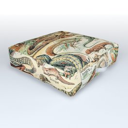 Reptiles II by Adolphe Millot // XL 19th Century Snakes Lizards Alligators Science Textbook Artwork Outdoor Floor Cushion