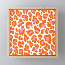 Leopard Pink & Orange Framed Mini Art Print