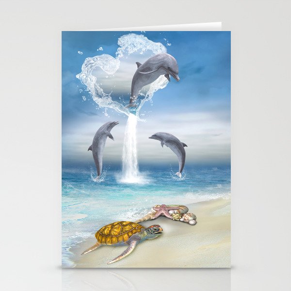The Heart Of The Dolphins Stationery Cards