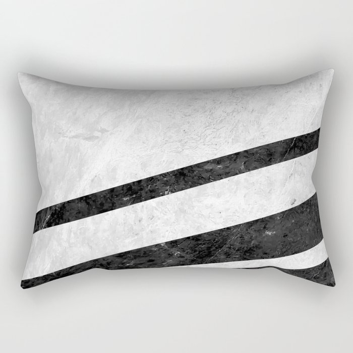 White Striped Marble Rectangular Pillow