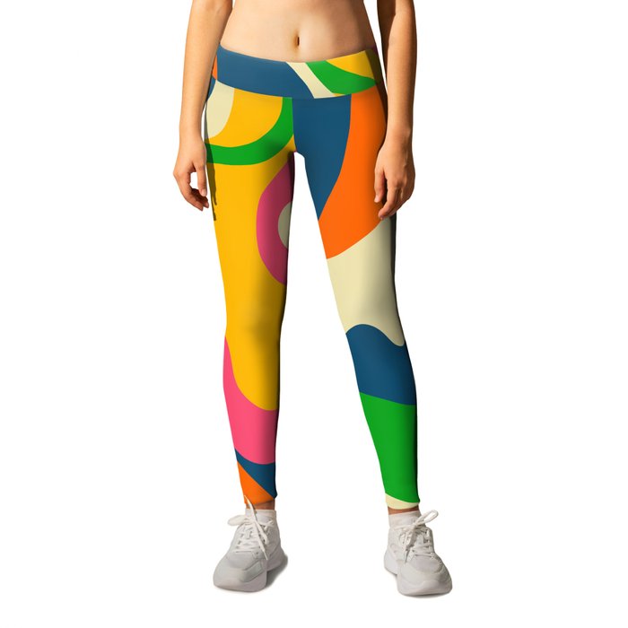 Colorful Mid Century Abstract  Leggings