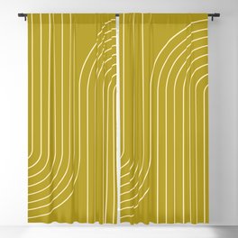 Minimal Line Curvature XVII Chartreuse Mid Century Modern Arch Abstract Blackout Curtain