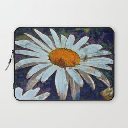 Marguerite Daisy with Winged Insects Floral Art Laptop Sleeve