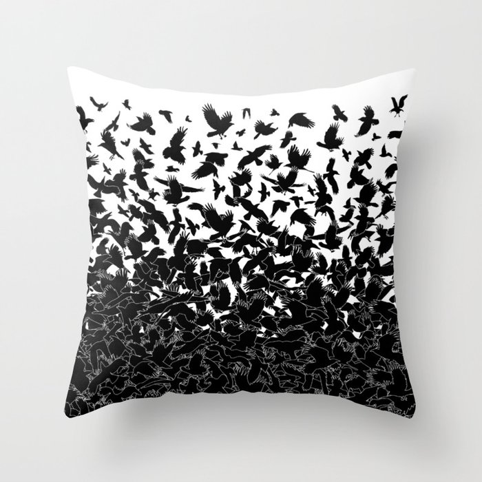 Gothic Raven Crow Painting Throw Pillow