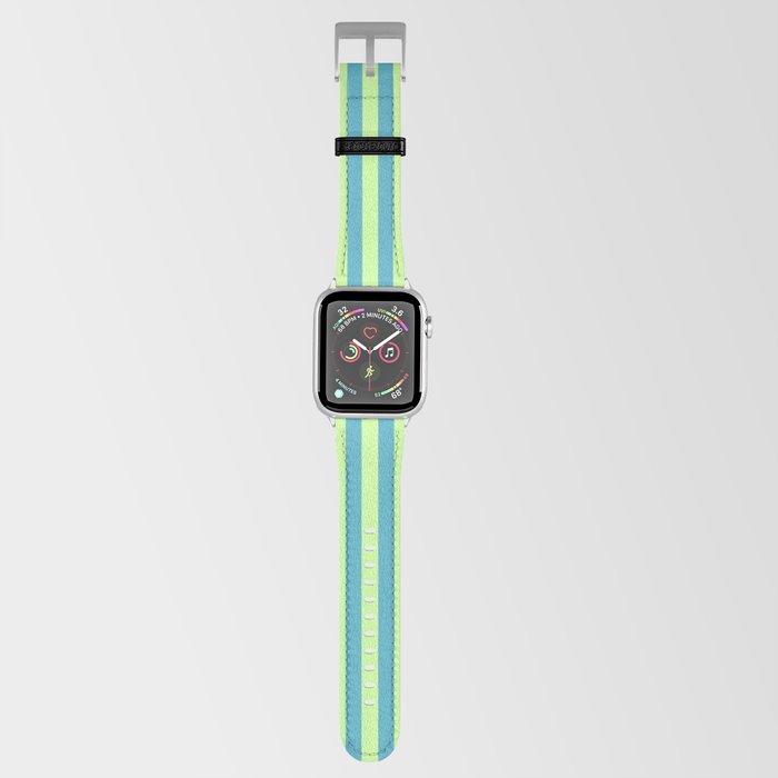 Combi Stripes - blue and lime green Apple Watch Band