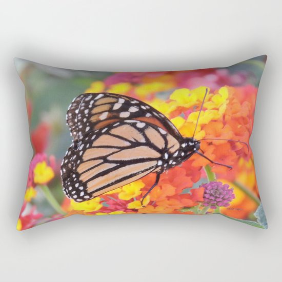 Monarch Feeding on Lantana Rectangular Pillow