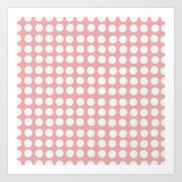milk glass polka dots pink Art Print