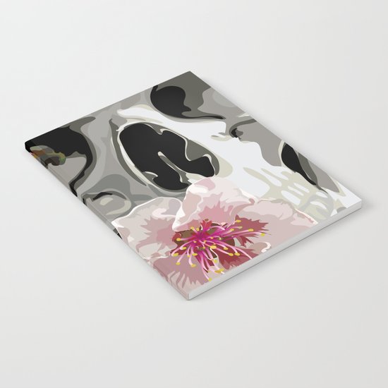 "Spring” Skull and flowers Notebook