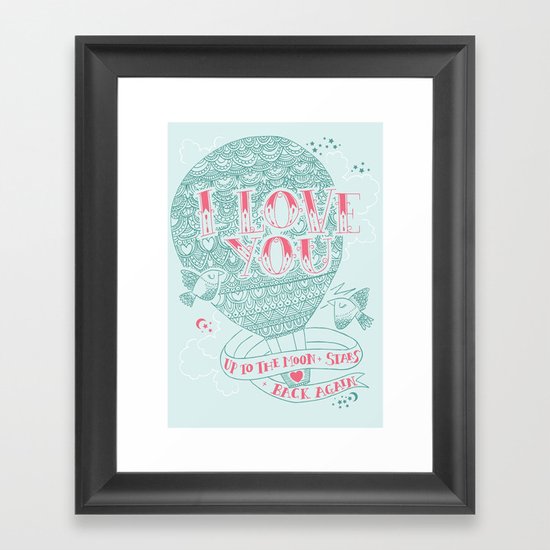 Moon and Stars Framed Art Print