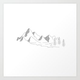 Minimal Mountains Art Print