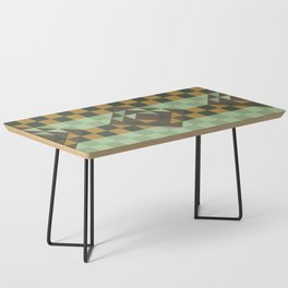 Sage green and brown gingham checked ornament Coffee Table