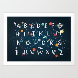 Space Alphabet Art Print