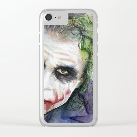 The Joker Watercolor Clear iPhone Case